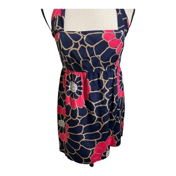 Tabitha womens silk halter neck zipper side baby doll floral blouse size 6 - Picture 2 of 10